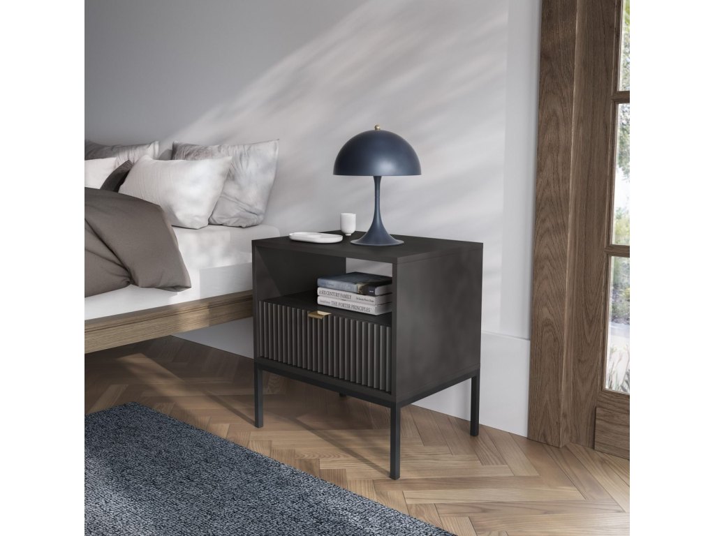 Elegancka szafka nocna do sypialni na nóżkach z szufladą STAR
