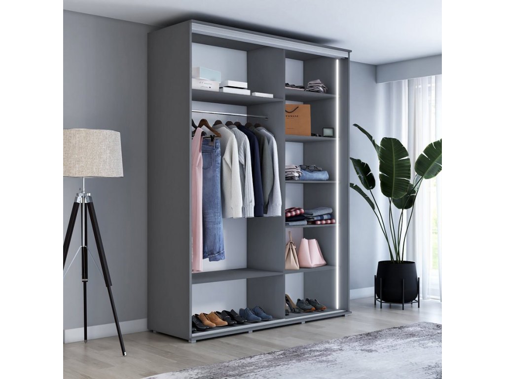 Wysoka szafa przesuwna, pakowna – Maja 170x242x61 cm.