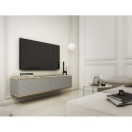 Wisząca szara szafka RTV multimedialna do salonu OLA MDF 135