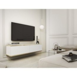 Wisząca biała szafka RTV multimedialna do salonu OLA MDF 175