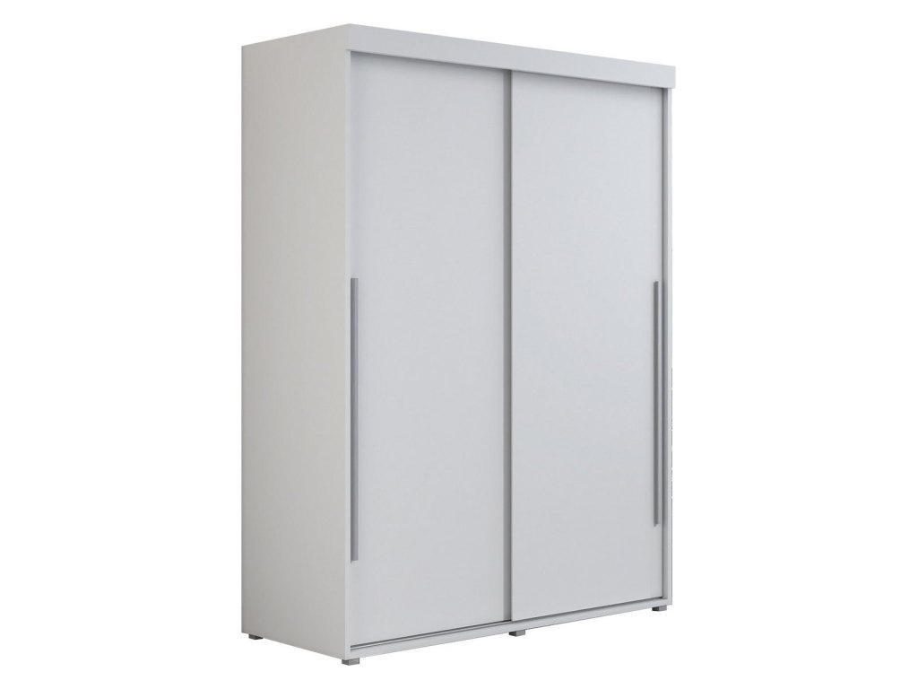 Szafa przesuwna IGA 190x202 cm, biała + srebrne uchwyty