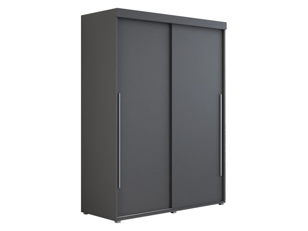 Szafa przesuwna IGA 170x202 cm, antracyt + srebrne uchwyty