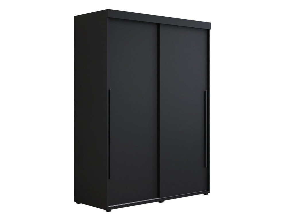 Szafa przesuwna IGA 190x202 cm, czarna + czarne uchwyty