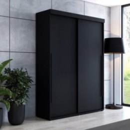 Wysoka, wąska szafa przesuwna, pakowna – Slim 160x202x45,5 cm.