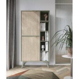 Komoda regał z półkami do salonu WOOD RG 80 jodła + eukaliptus