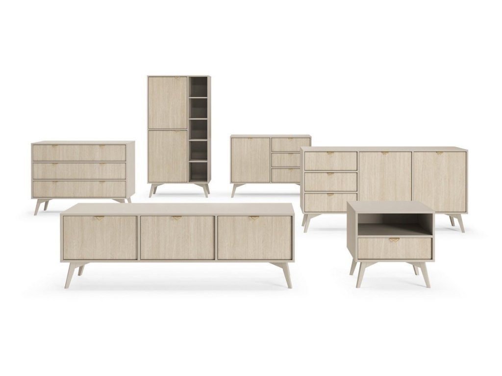 Komoda WOOD RTV -  jodła +  beż piaskowy