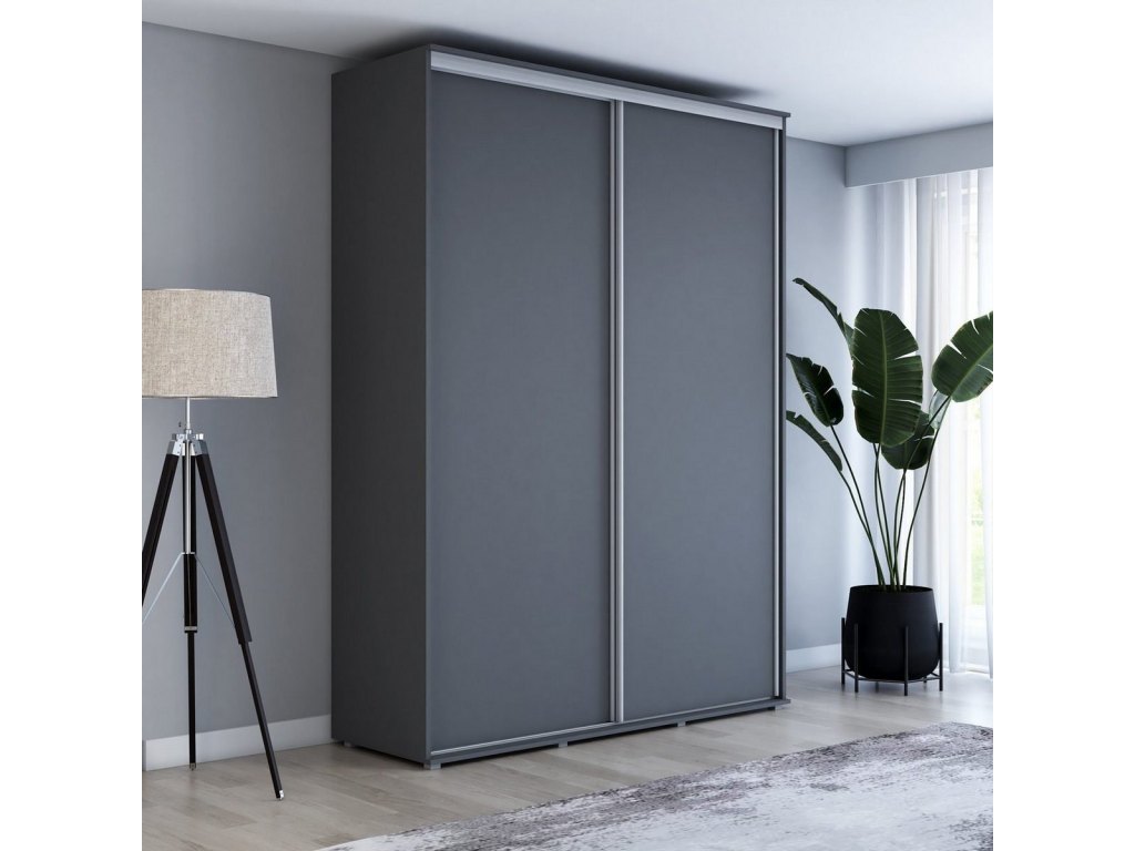 Wysoka szafa przesuwna z lustrem, pakowna – Maja 100x242x61 cm.