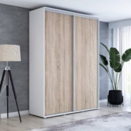Wysoka szafa przesuwna z lustrem, pakowna – Maja 100x242x61 cm.