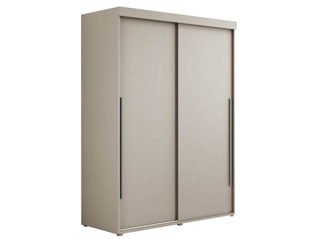 Szafa przesuwna IGA 150x202 cm, kaszmir + srebrne uchwyty