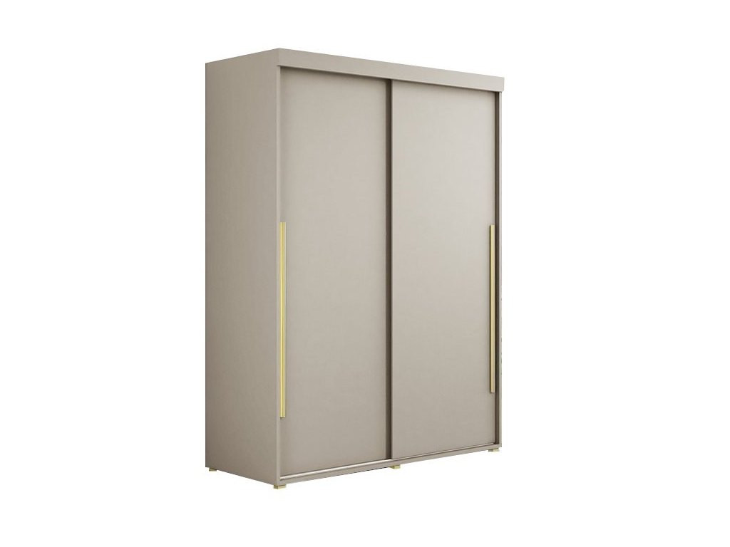Szafa przesuwna IGA 190x202 cm, kaszmir + złote uchwyty