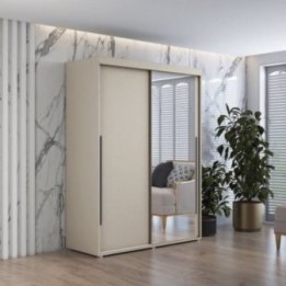 Szafa przesuwna IGA 1 130x202 cm, kaszmir + srebrne uchwyty