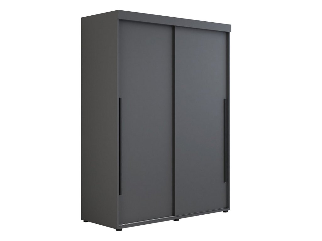 Szafa przesuwna IGA 100x202 cm, antracyt + czarne uchwyty
