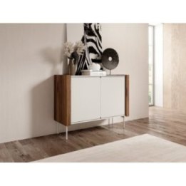 Komoda z półkami do salonu CANDA 105 kaszmir + orzech warmia