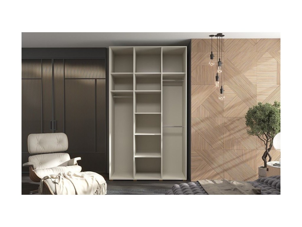 Wąska, wysoka szafa uchylna PAKO SLIM 3 z lustrem - 3 drzwiowa 141x242x45,5 cm, biała