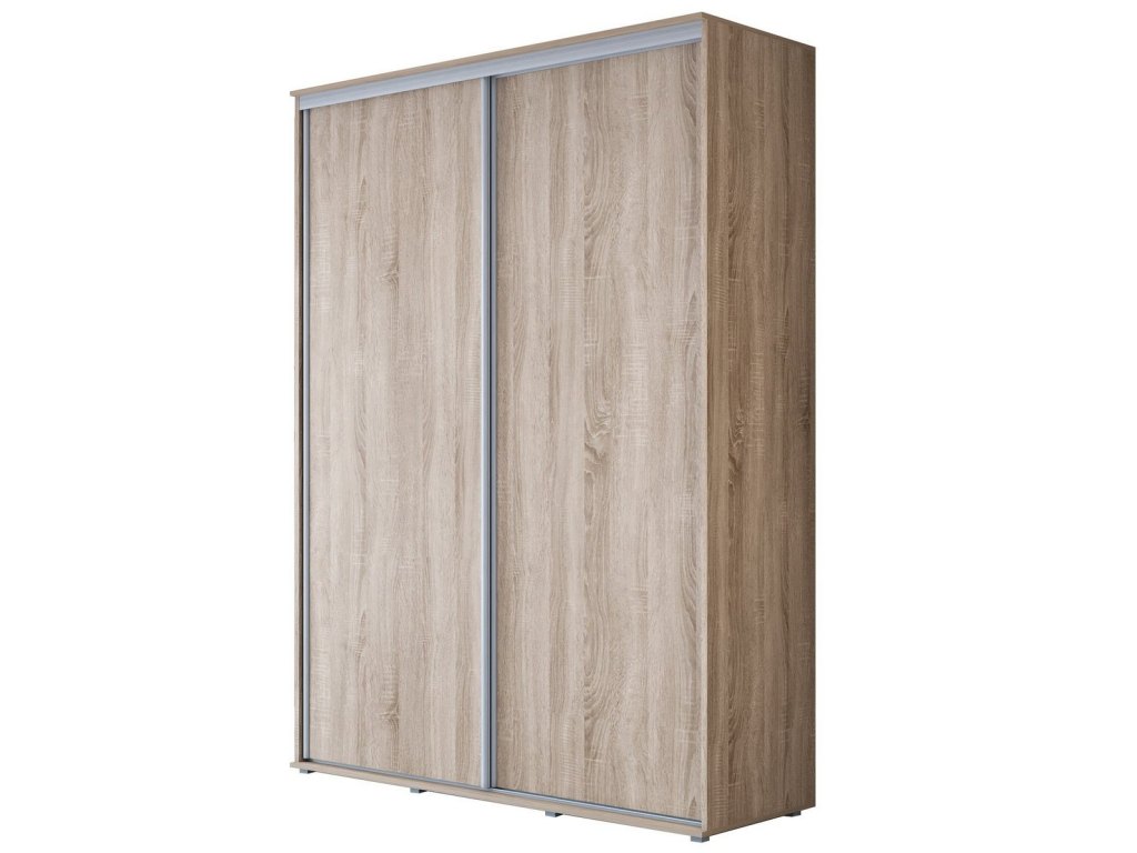 Wysoka Szafa Przesuwna BARI - 160x220x61 cm dąb sonoma z Systemem Sevroll | Pojemna