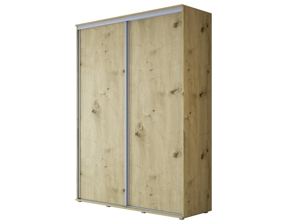 Wysoka Szafa Przesuwna BARI - 190x220x61 cm dąb artisan z Systemem Sevroll | Pojemna