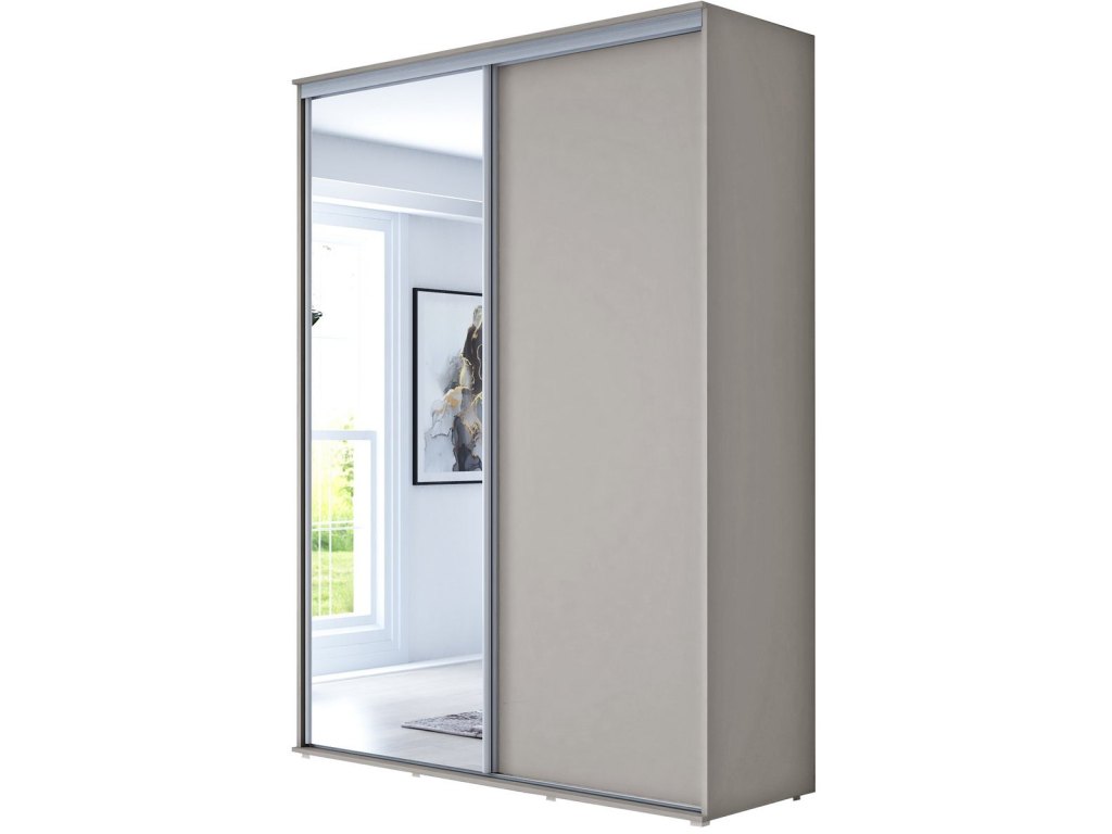 Wysoka Szafa Przesuwna BARI 1 - 130x220x61 cm kaszmir z Systemem Sevroll | Pojemna