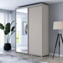Wysoka Szafa Przesuwna BARI 1 - 190x222x61 cm kaszmir z Systemem Sevroll | Pojemna