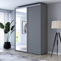 Wysoka Szafa Przesuwna BARI 1 - 150x220x61 cm antracyt z Systemem Sevroll | Pojemna