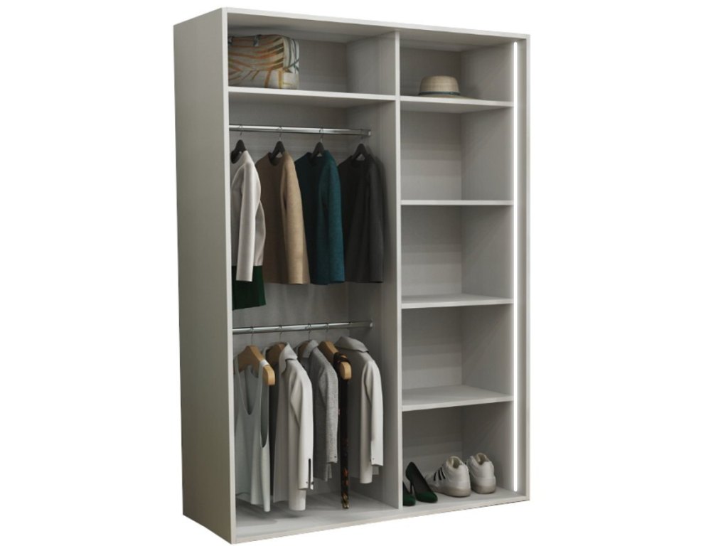 Wysoka Szafa Przesuwna BARI 1 - 150x220x61 cm czarna z Systemem Sevroll | Pojemna