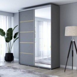 Wysoka Szafa Przesuwna BARI 1 ALU - 150x220x61 cm antracyt z Systemem Sevroll | Pojemna