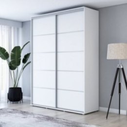 Wysoka Szafa Przesuwna BARI PLUS - 100x222x61 cm biała z Systemem Sevroll | Pojemna