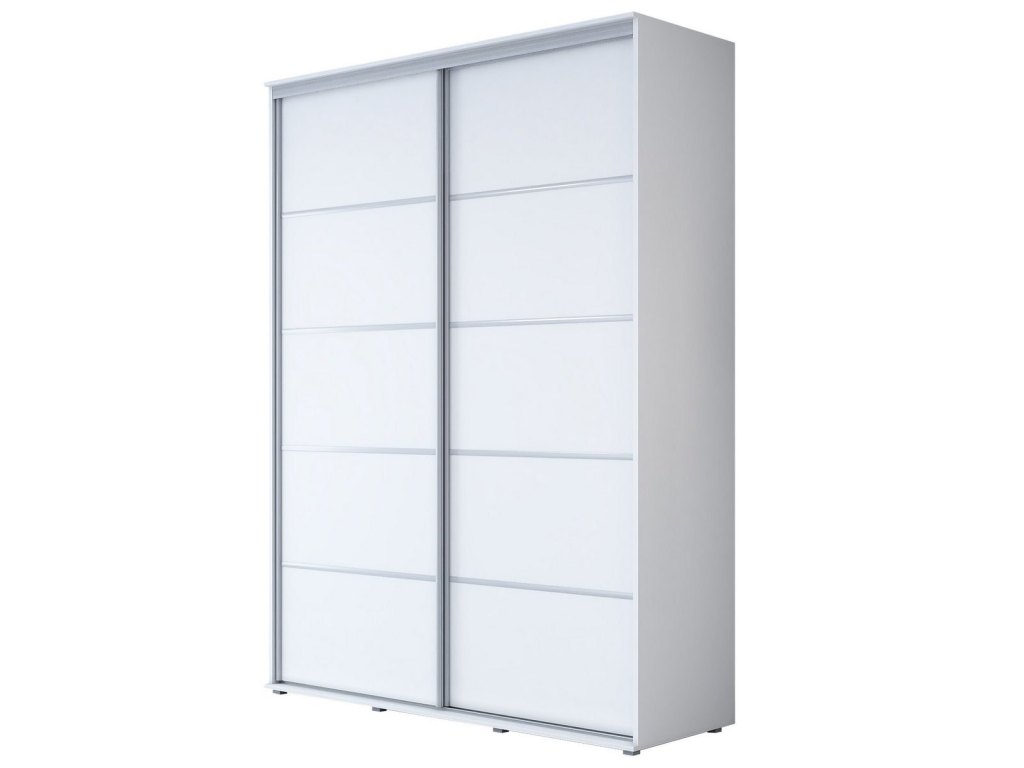 Wysoka Szafa Przesuwna BARI PLUS - 150x222x61 cm biała z Systemem Sevroll | Pojemna