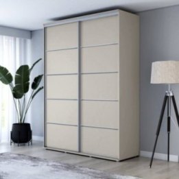 Wysoka Szafa Przesuwna BARI PLUS - 100x222x61 cm kaszmir z Systemem Sevroll | Pojemna