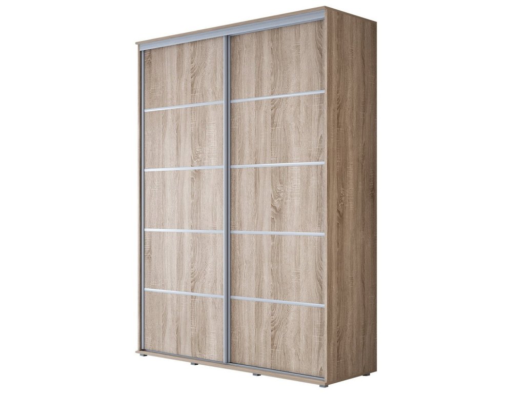Wysoka Szafa Przesuwna BARI PLUS - 190x222x61 cm dąb sonoma z Systemem Sevroll | Pojemna