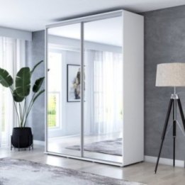 Wysoka Szafa Przesuwna BARI 2 - 110x220x61 cm biała z Systemem Sevroll | Pojemna