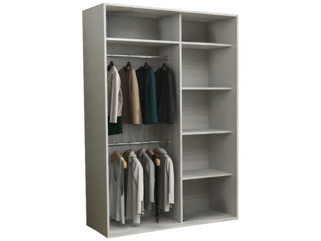 Wysoka Szafa Przesuwna BARI 2 - 130x220x61 cm antracyt z Systemem Sevroll | Pojemna
