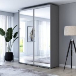 Wysoka Szafa Przesuwna BARI 2 - 180x220x61 cm antracyt z Systemem Sevroll | Pojemna