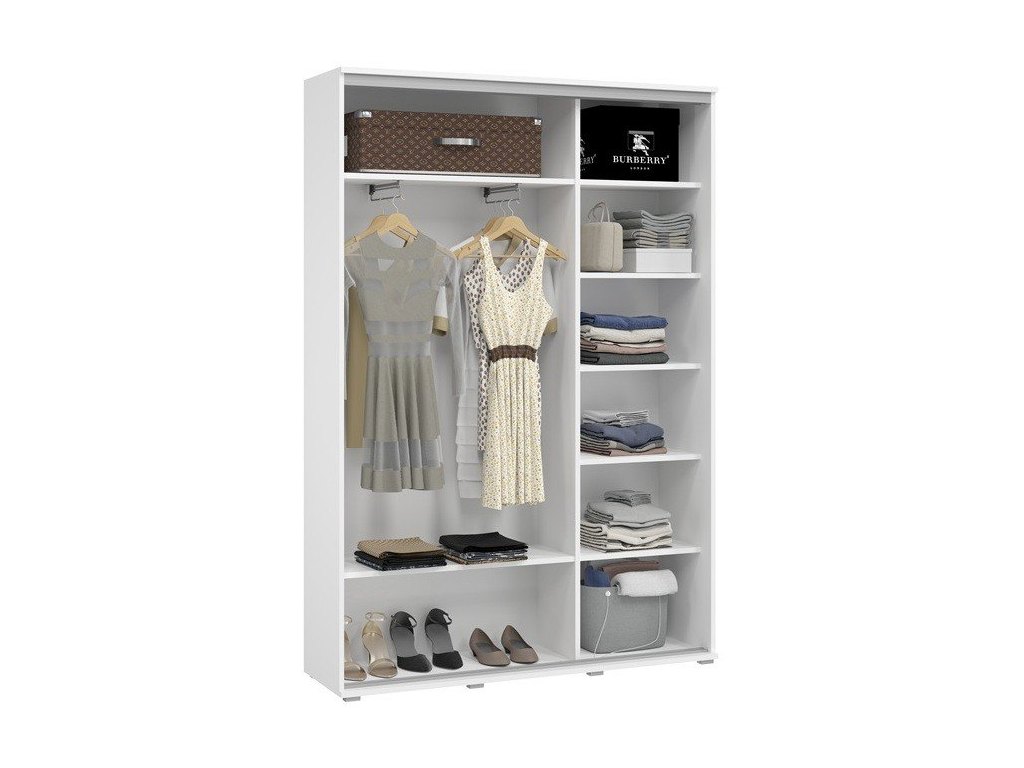 Szafa przesuwna BARI SLIM z systemem Sevroll, pojemna, wąska, szafa przesuwna