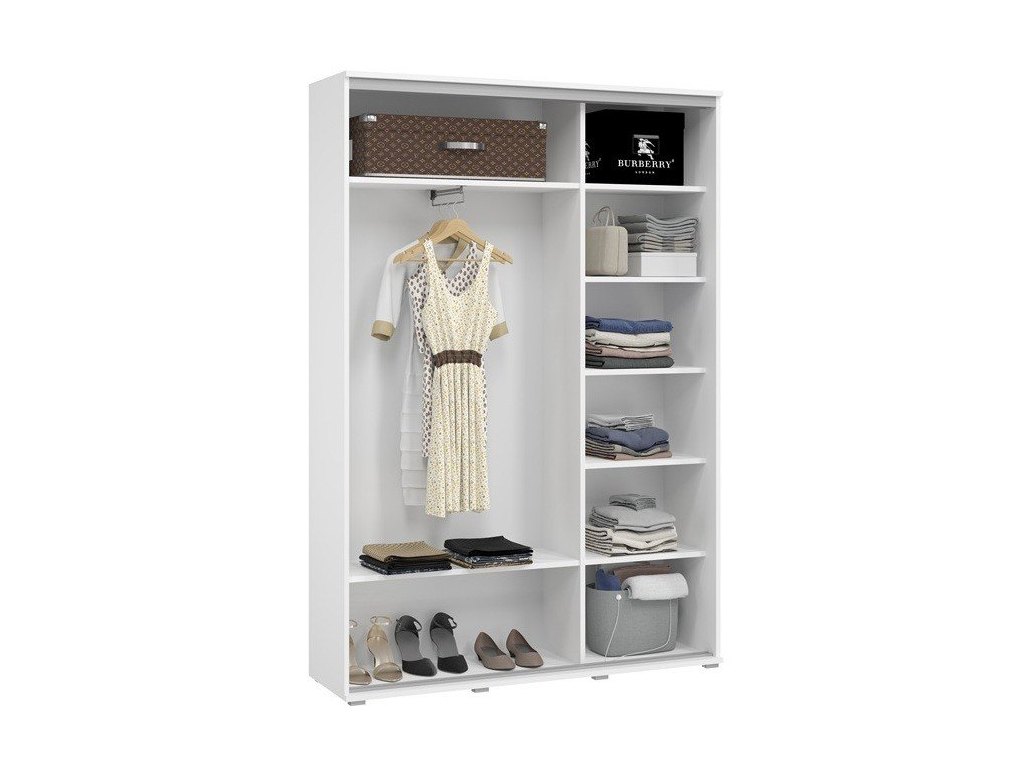 Szafa przesuwna BARI SLIM z systemem Sevroll, pojemna, wąska, szafa przesuwna