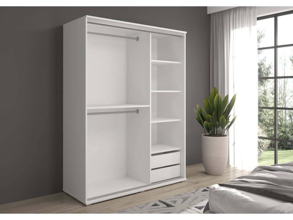 Szafa przesuwna z lustrem GAJA 6 130x202x61 - dąb sonoma, nowoczesna i praktyczna