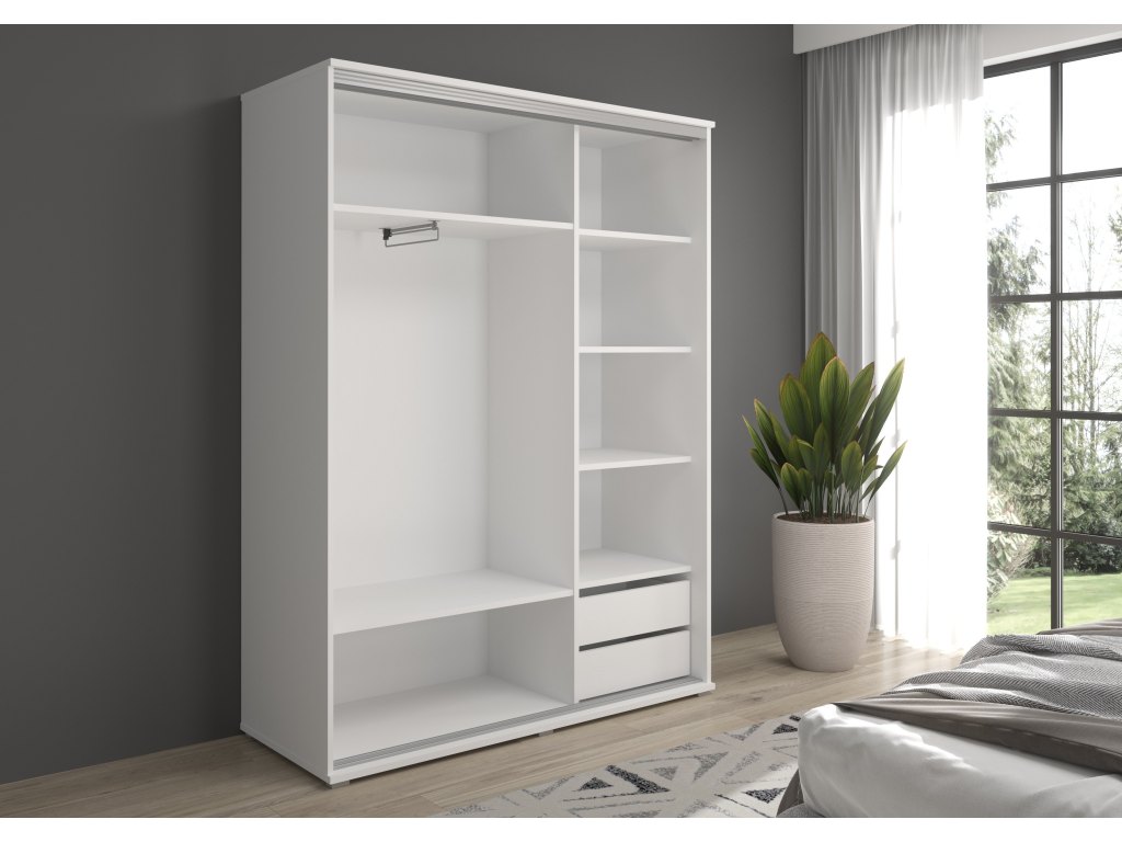 Szafa z drzwiami przesuwnymi  i lustrem Liwia 110x202x45 cm – Elegancka Minimalistka z Maksymalną Funkcjonalnością