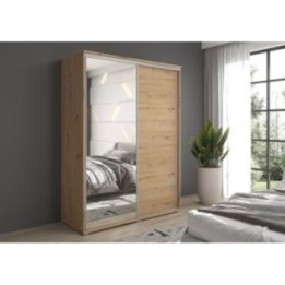 Szafa z drzwiami przesuwnymi i lustrem  Liwia 190x202x45 cm – Elegancka Minimalistka z Maksymalną Funkcjonalnością