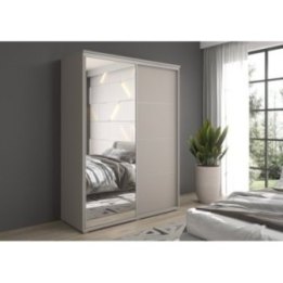 Szafa z drzwiami przesuwnymi  i lustrem Liwia 110x202x45 cm – Elegancka Minimalistka z Maksymalną Funkcjonalnością