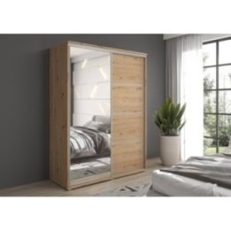 Szafa z drzwiami przesuwnymi  i lustrem Liwia 170x202x45 cm – Elegancka Minimalistka z Maksymalną Funkcjonalnością