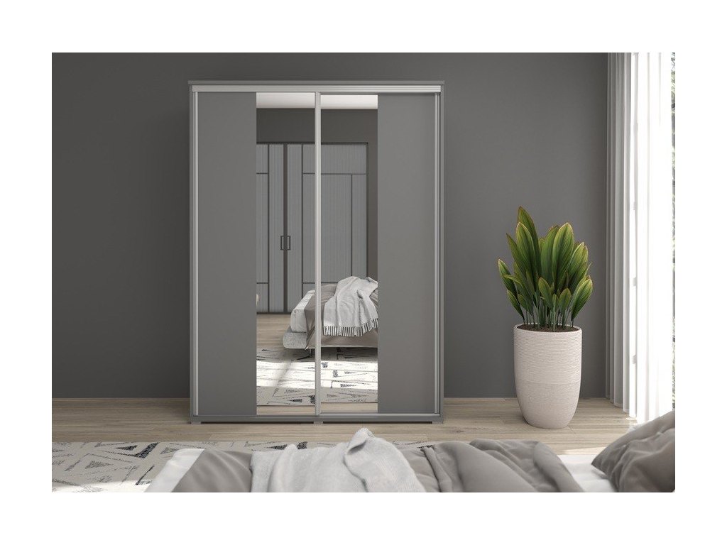 Szafa z drzwiami przesuwnymi i lustrem Liwia 120x202x45 cm – Elegancka Minimalistka z Maksymalną Funkcjonalnością