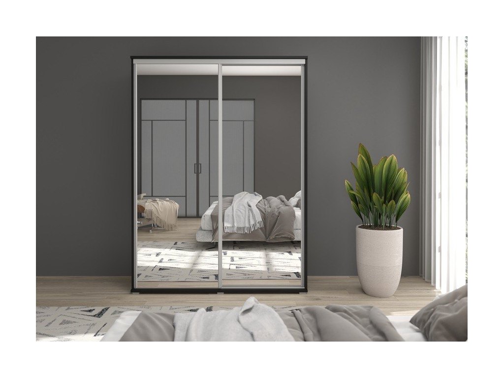 Szafa z drzwiami przesuwnymi i lustrem Liwia 120x202x45 cm – Elegancka Minimalistka z Maksymalną Funkcjonalnością
