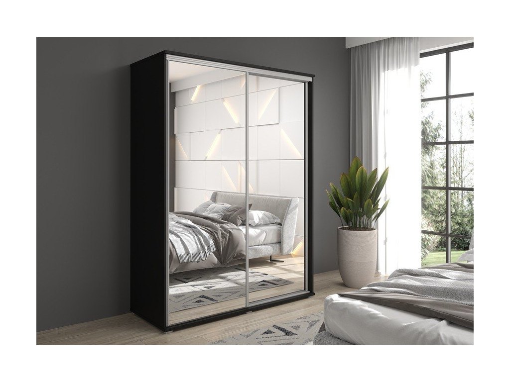 Szafa z drzwiami przesuwnymi i lustrem Liwia 130x202x45 cm – Elegancka Minimalistka z Maksymalną Funkcjonalnością