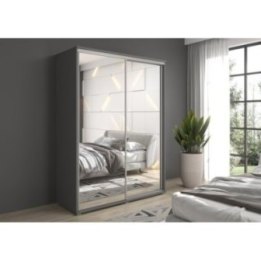 Szafa z drzwiami przesuwnymi i lustrem Liwia 160x202x45 cm – Elegancka Minimalistka z Maksymalną Funkcjonalnością