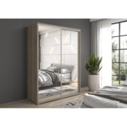 Szafa z drzwiami przesuwnymi  i lustrem Liwia 170x202x45 cm – Elegancka Minimalistka z Maksymalną Funkcjonalnością
