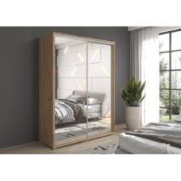 Szafa z drzwiami przesuwnymi  i lustrem Liwia 110x202x45 cm – Elegancka Minimalistka z Maksymalną Funkcjonalnością