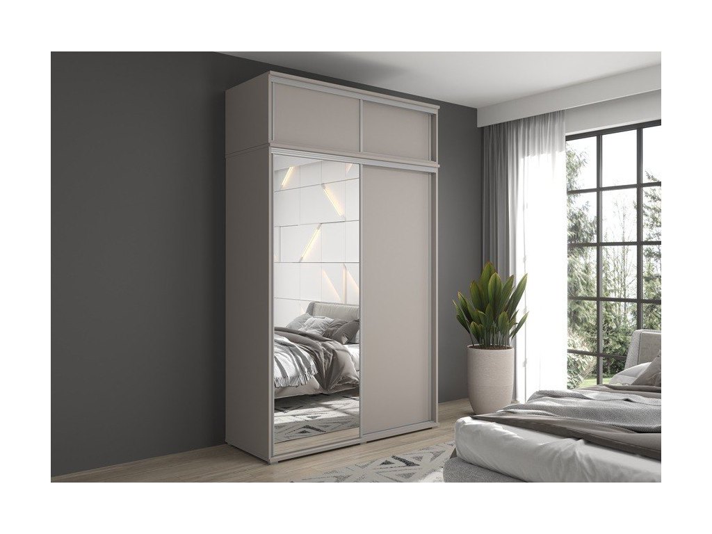 Szafa z drzwiami przesuwnymi Liwia 130x202x45 cm – biała Elegancka Minimalistka z Maksymalną Funkcjonalnością