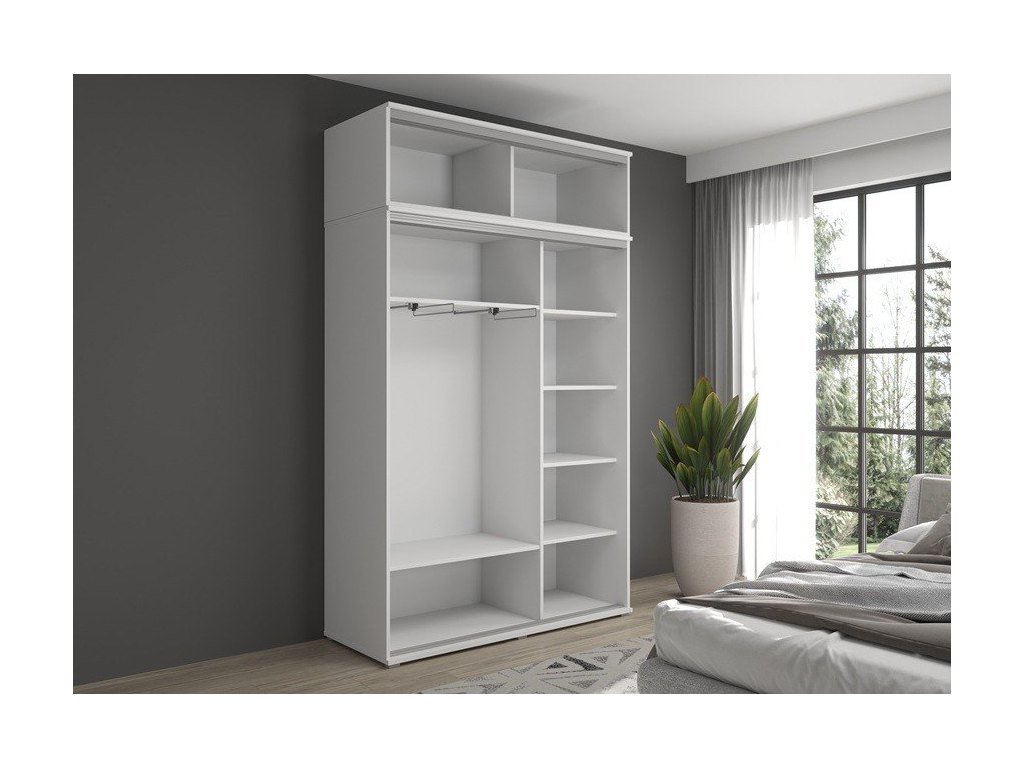 Szafa z drzwiami przesuwnymi Liwia 180x202x45 cm – biała Elegancka Minimalistka z Maksymalną Funkcjonalnością