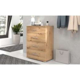 Dąb artisan szafka na buty z 4 frontami – 60x35x85 cm | Polska produkcja
