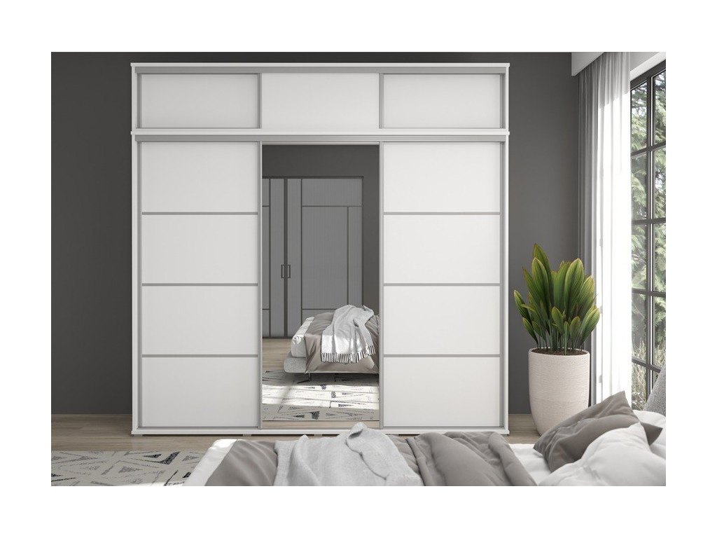 MONTI SLIM 3 260x247x45 cm biała – elegancka szafa do sypialni