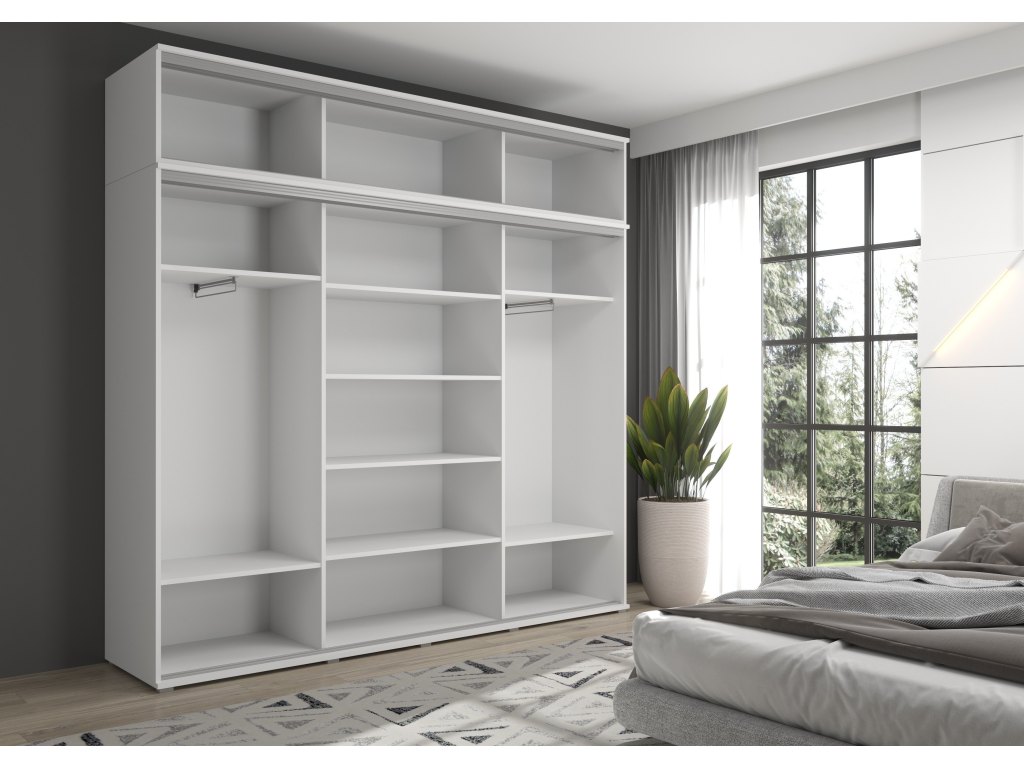 MONTI SLIM 3 260x247x45 cm biała – elegancka szafa do sypialni